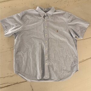 Ralph Lauren Short Sleeve Button Up Shirt Mens 2XB Big Classic Fit Blue 2XL